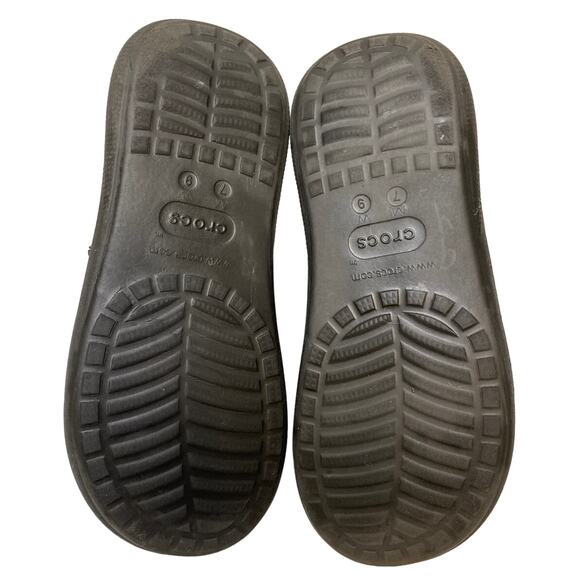 CROCS Iconic Crush Sandal Shoe Black Unisex Sz M7/W9 Platform Chunky Slide - Picture 7 of 11